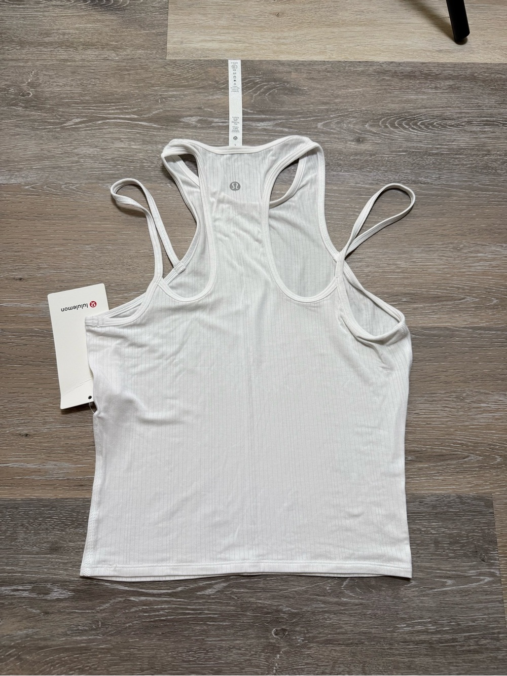 lululemon athletica White Ribbed Racerback Tank - Picture 2 of 3